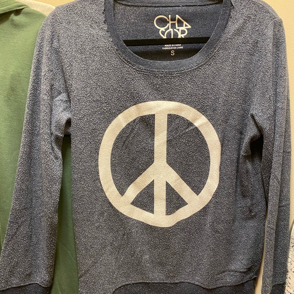Chaser women’s long sleeve peace shirt